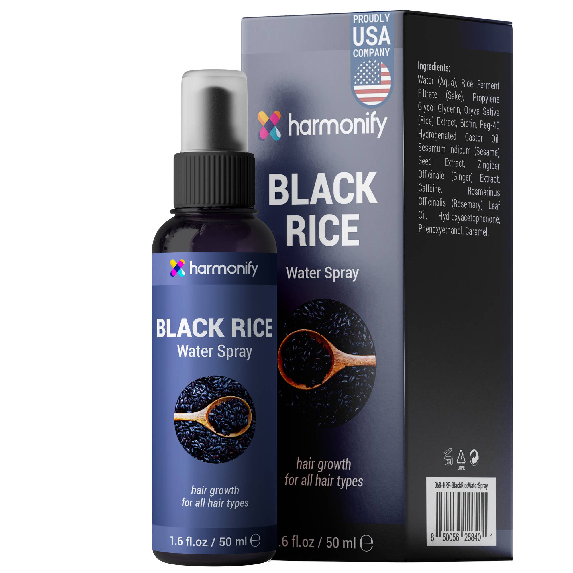 Harmonify Black Rice Water Spray — Korean Fermented Hair Growth Serum