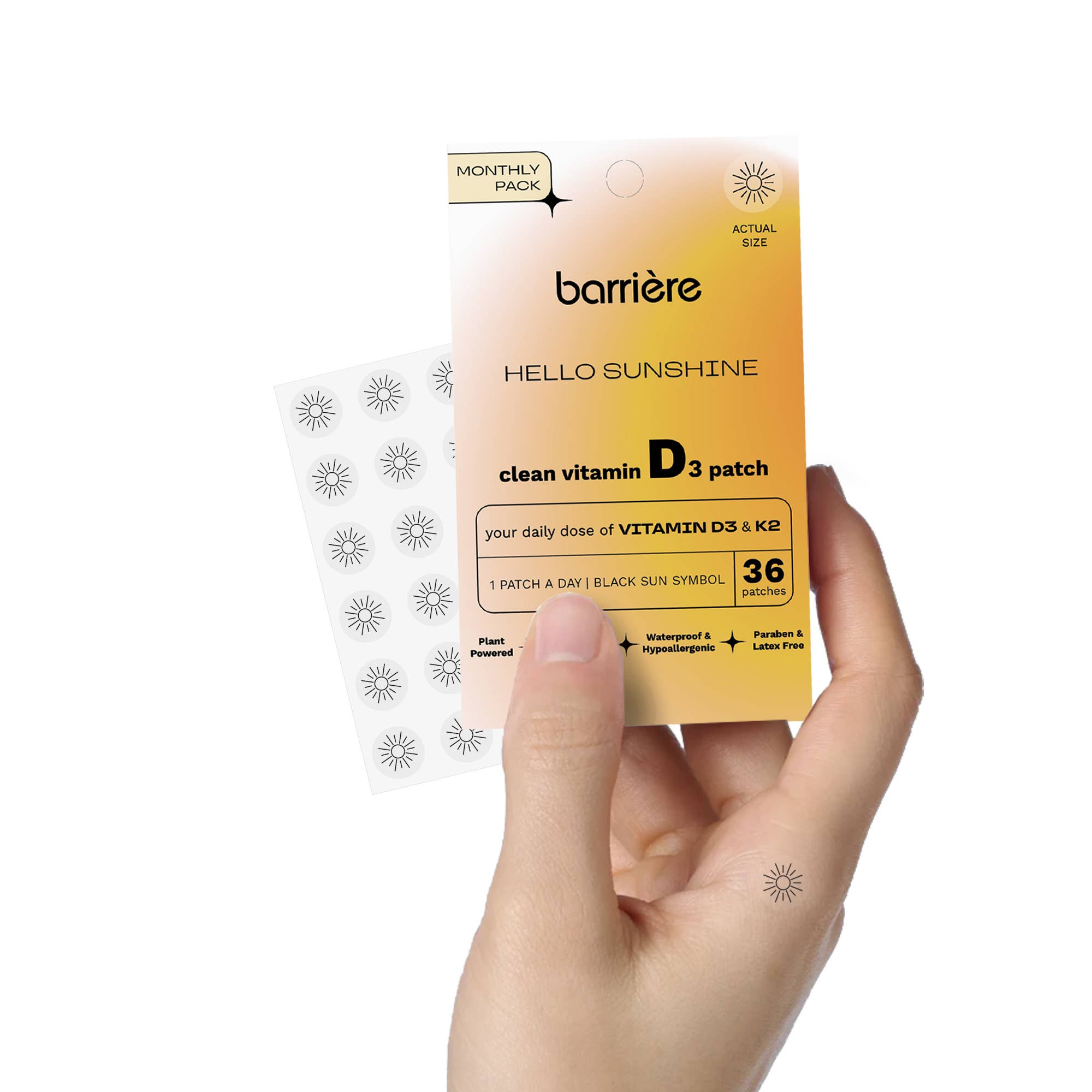 Barriere HELLO SUNSHINE clean vitamin D3 patch 36pk