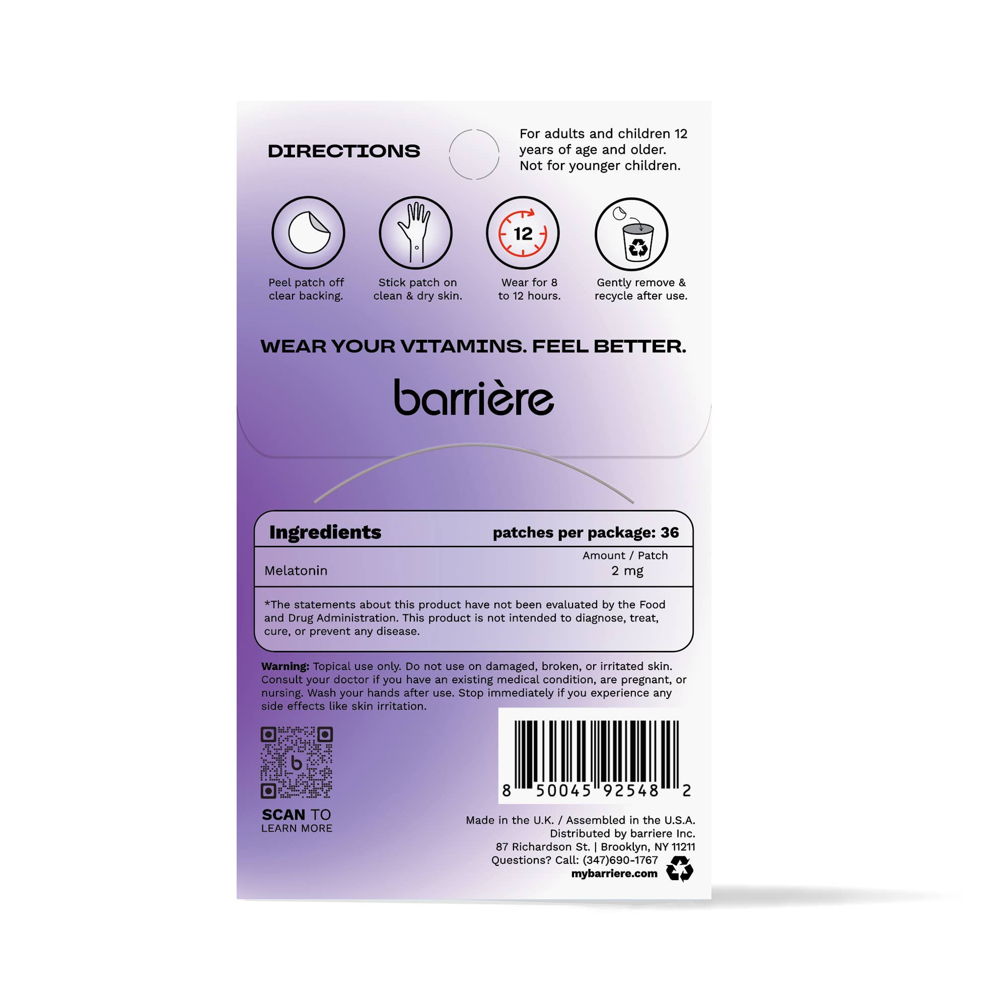 Barriere THE BIG SLEEP Melatonin patch 36pk