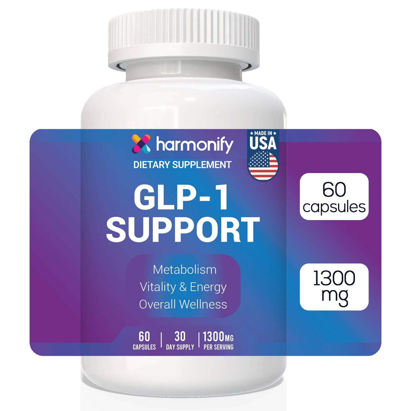 Harmonify GLP-1 Support Supplement — Hops, Green Tea & Synbiotics
