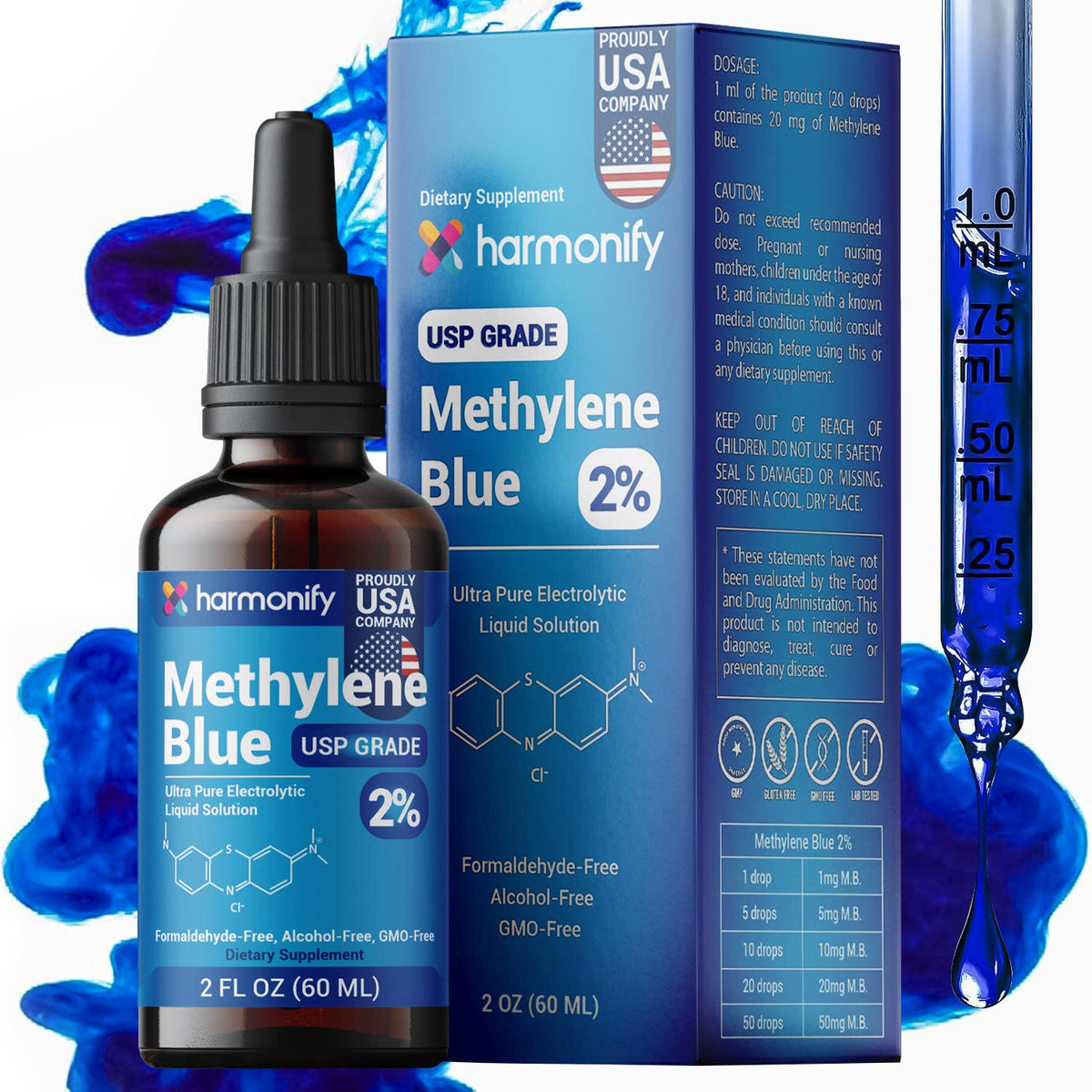 Methylene Blue 60 ML (2 FL OZ) USP Grade %2