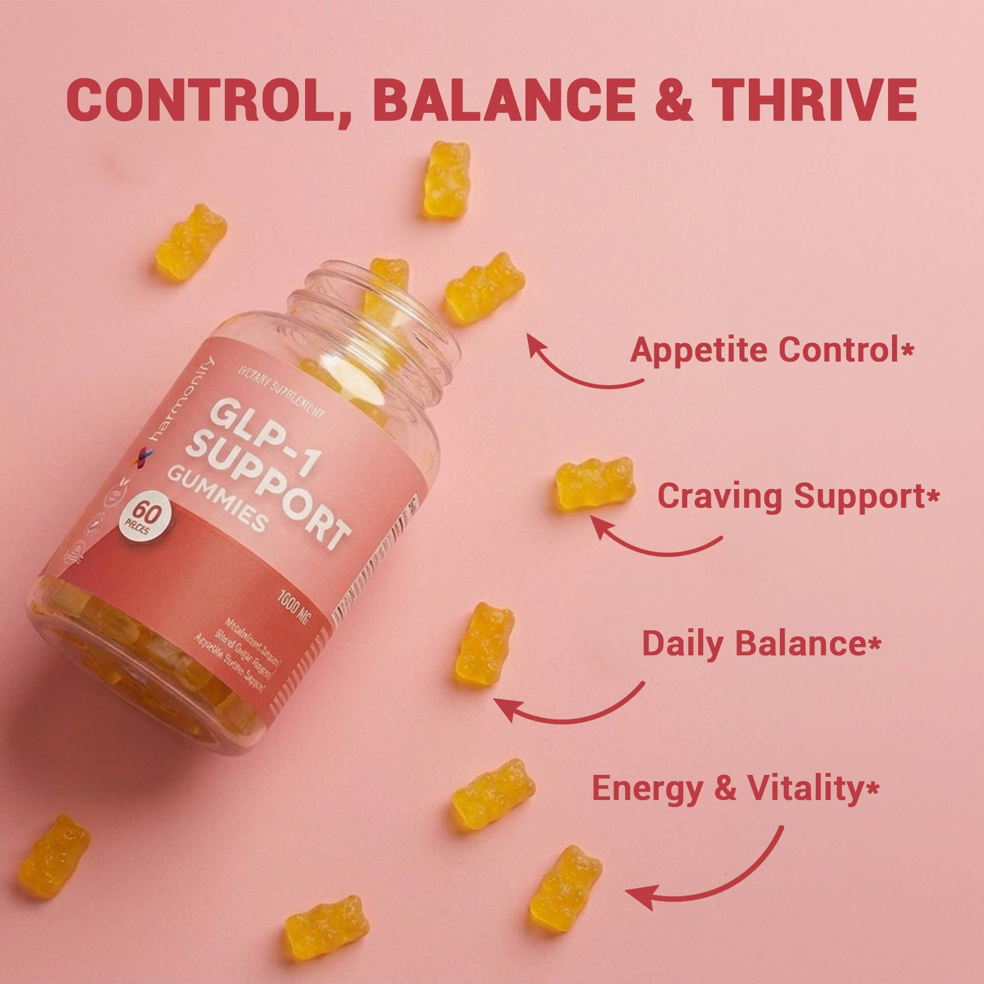 Harmonify GLP-1 Support Gummies 1000mg — Metabolism & Appetite Support