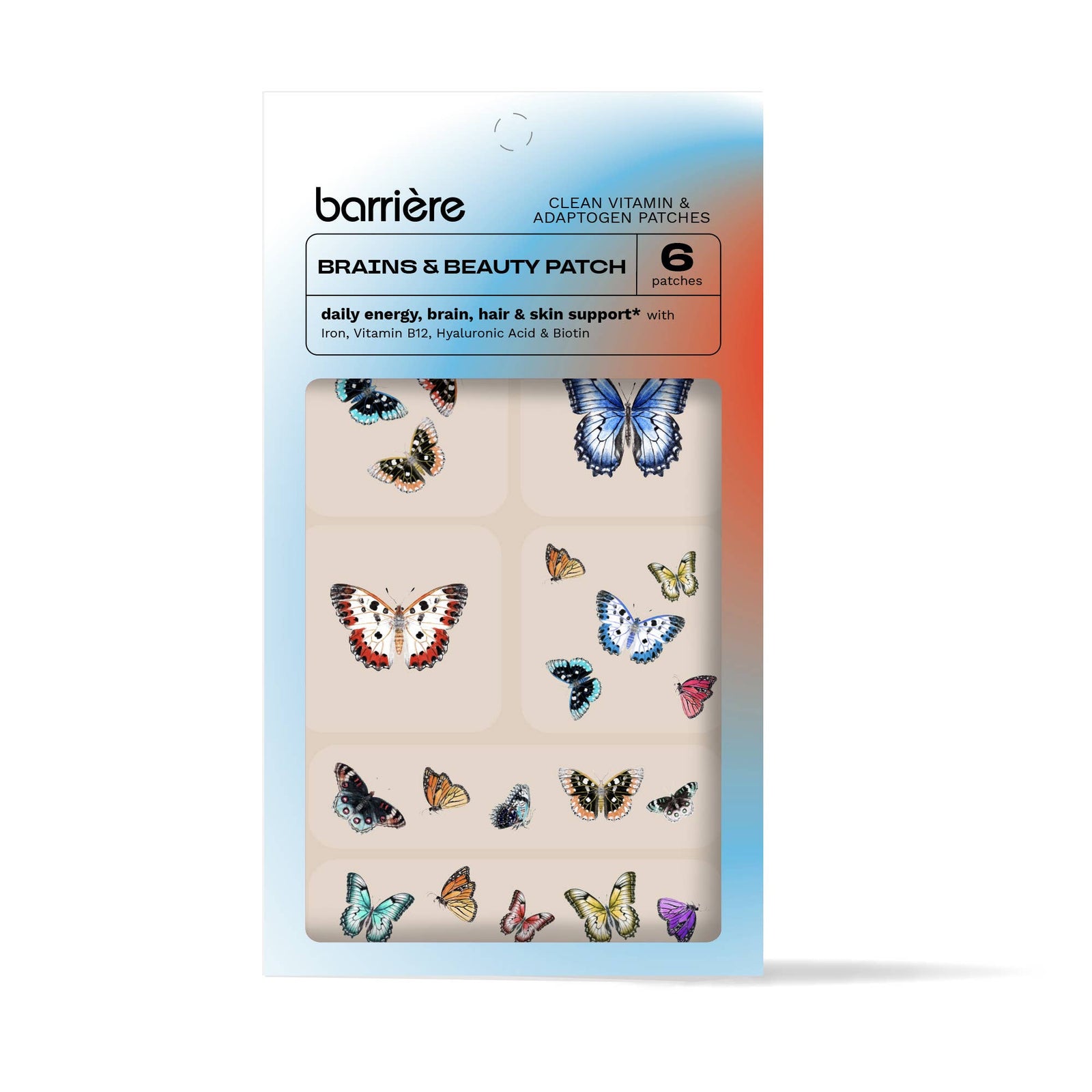 Barriere Brains & Beauty Vitamin Patch 6pk  - Butterflies Print