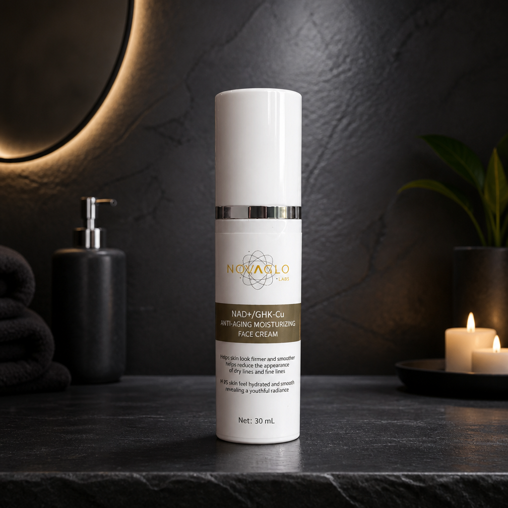 NAD+ GHK-Cu Copper Peptide Face Cream | Anti-Aging Moisturizer | NOVAGLO