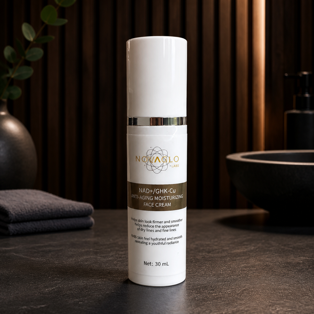 NAD+ GHK-Cu Copper Peptide Face Cream | Anti-Aging Moisturizer | NOVAGLO