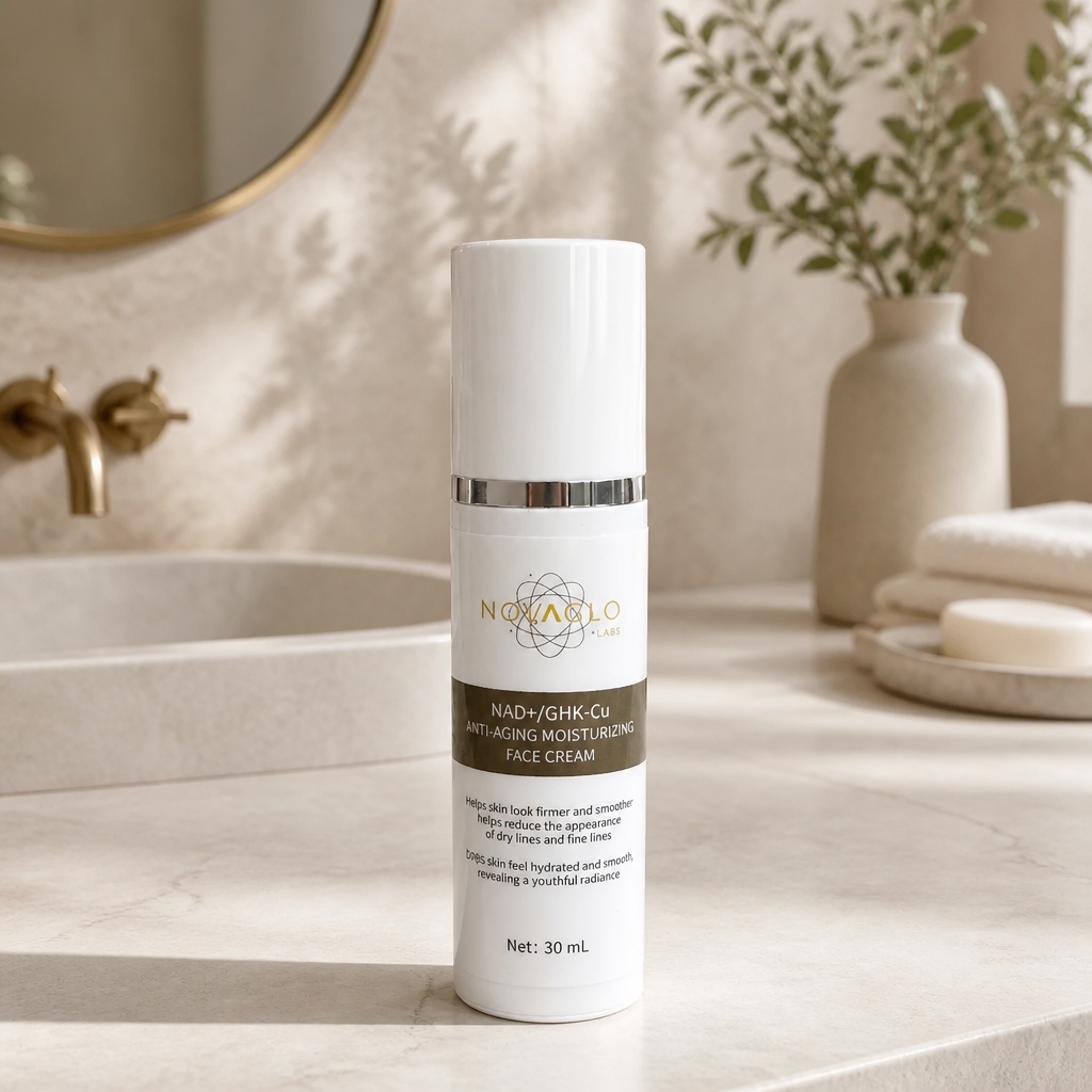 NAD+ GHK-Cu Copper Peptide Face Cream | Anti-Aging Moisturizer | NOVAGLO