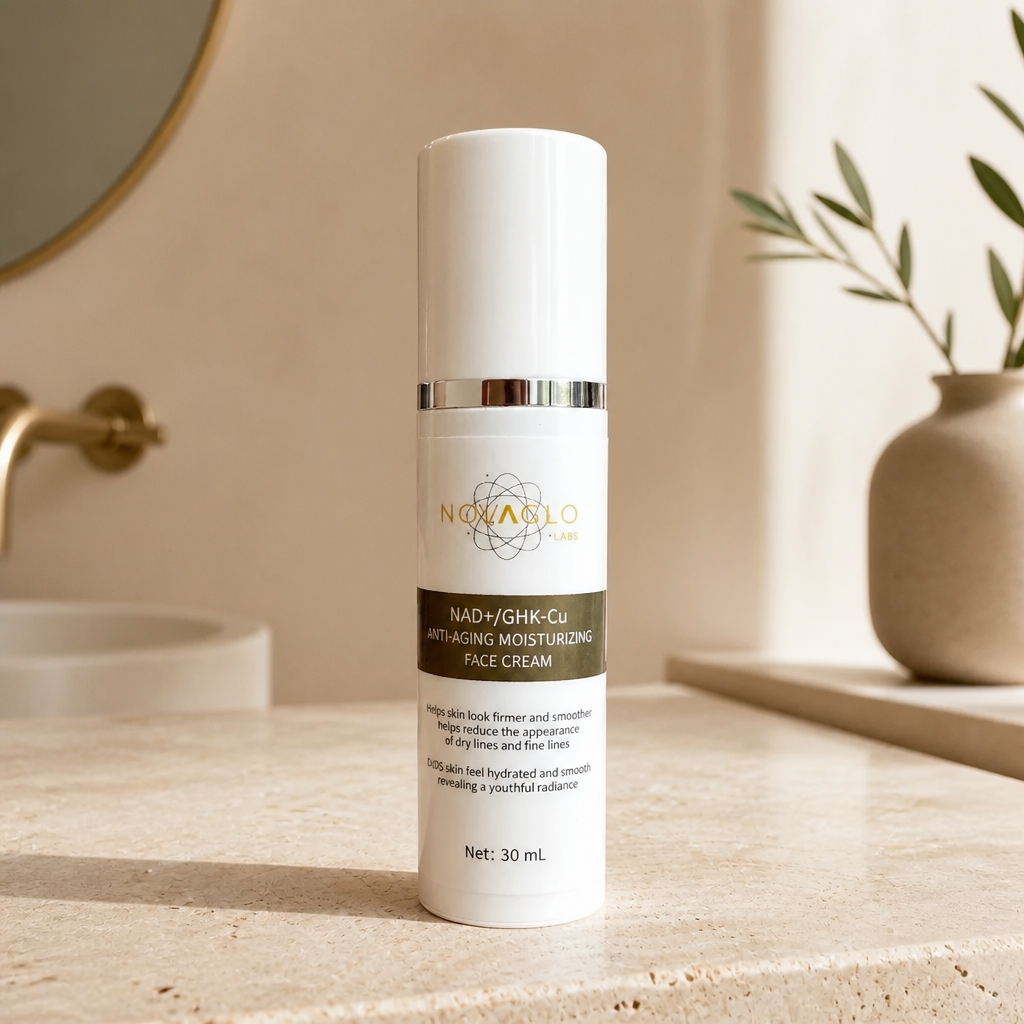 NAD+ GHK-Cu Copper Peptide Face Cream | Anti-Aging Moisturizer | NOVAGLO