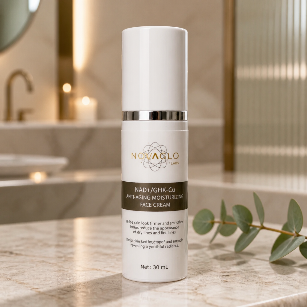 NAD+ GHK-Cu Copper Peptide Face Cream | Anti-Aging Moisturizer | NOVAGLO