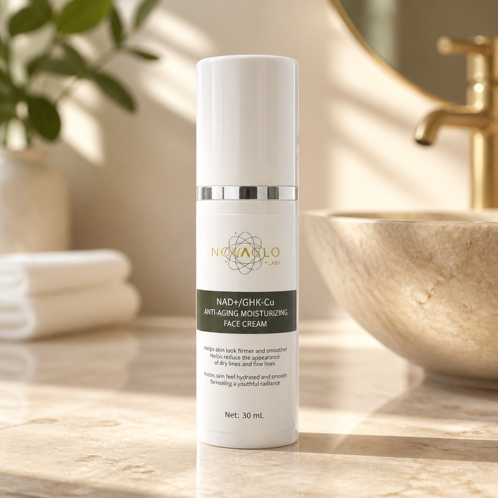 NAD+ GHK-Cu Copper Peptide Face Cream | Anti-Aging Moisturizer | NOVAGLO