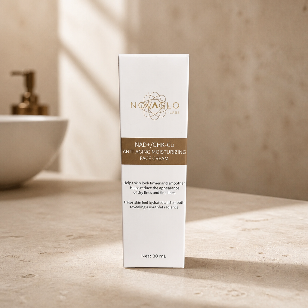 NAD+ GHK-Cu Copper Peptide Face Cream | Anti-Aging Moisturizer | NOVAGLO