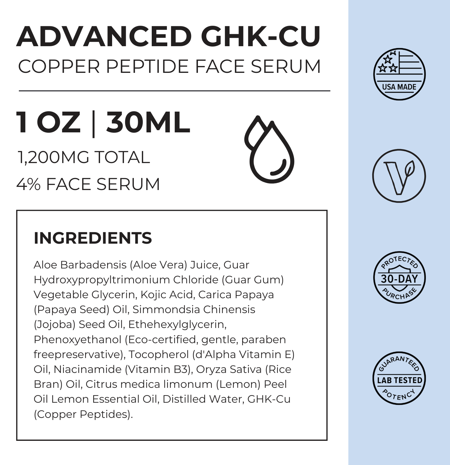 Neurogan Advanced GHK‑Cu Face Serum – 1200 mg