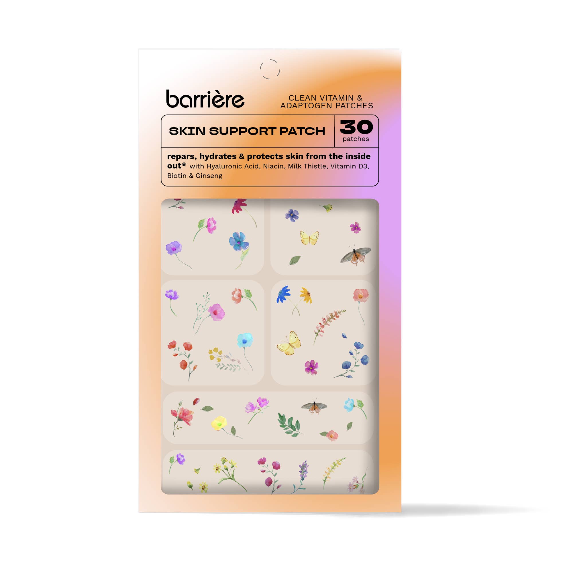 Barriere Skin Support Vitamin Patch 30pk- multicolor wildflower print