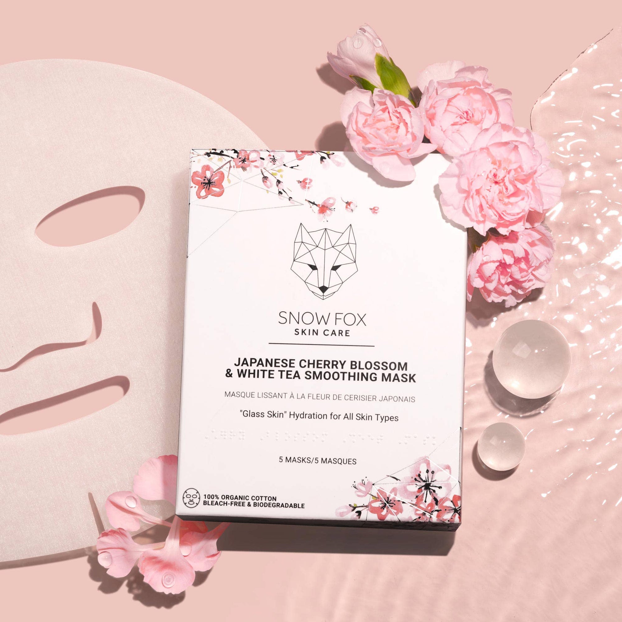 Snow Fox Skincare Japanese Cherry Blossom & White Tea Smoothing Mask