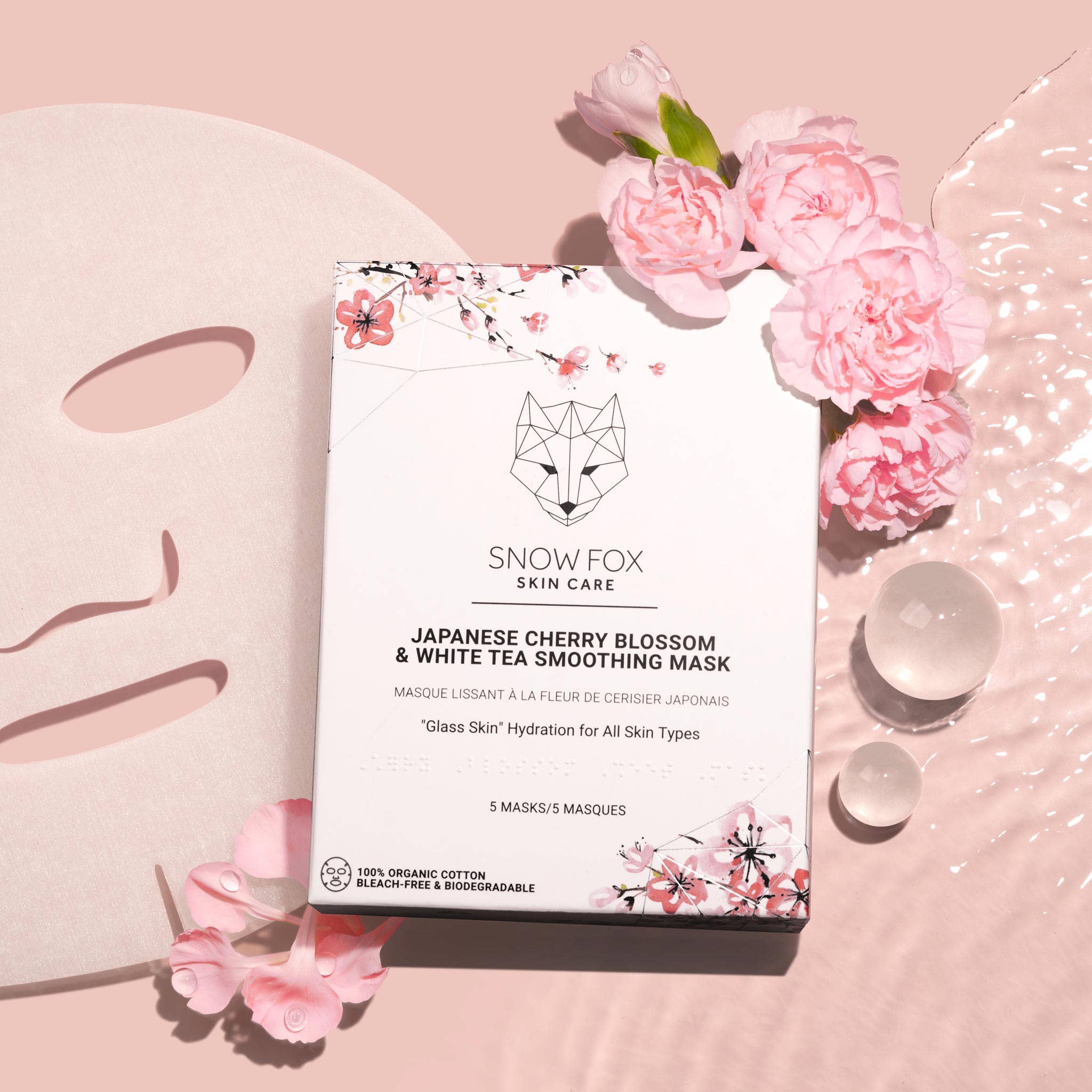 Snow Fox Skincare Japanese Cherry Blossom & White Tea Smoothing Mask