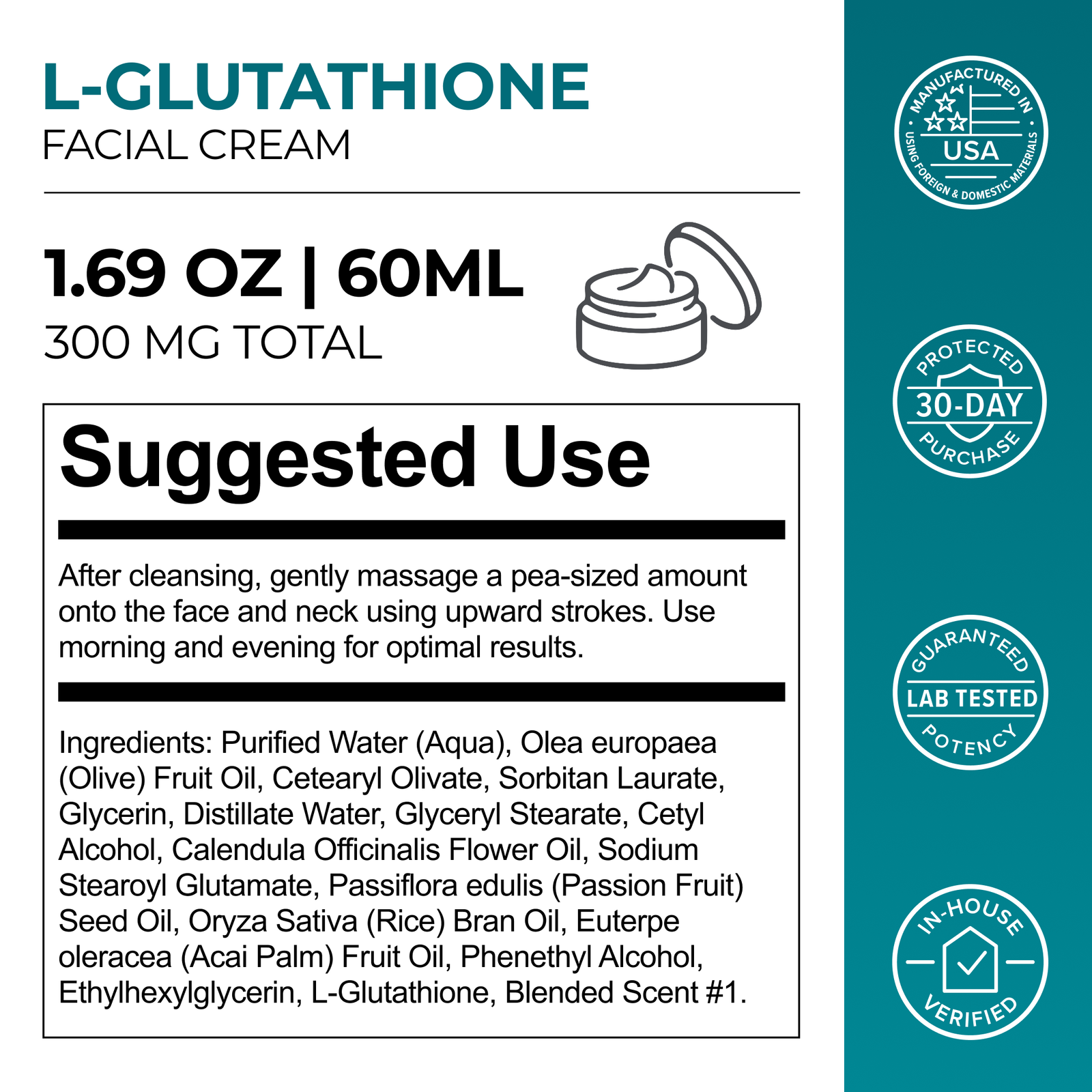 Neurogan Health - L-Glutathione Face Cream 60ml 300mg