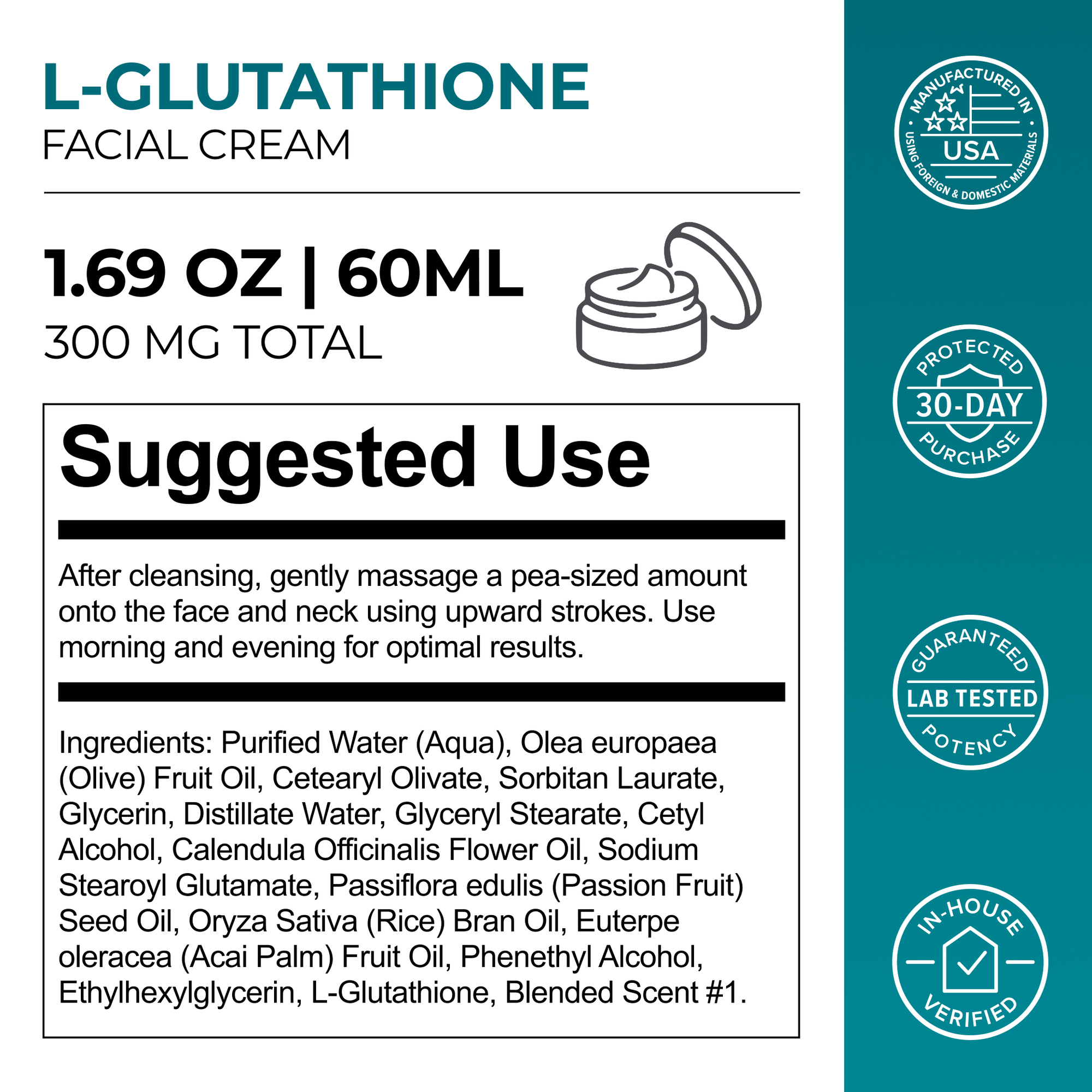 Neurogan Health - L-Glutathione Face Cream 60ml 300mg